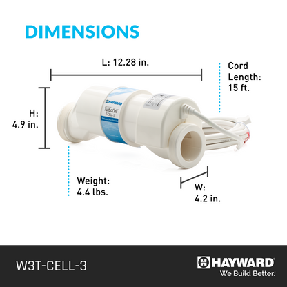 Hayward Aquarite W3T-CELL-3 Turbo Salt Cell T-CELL-3