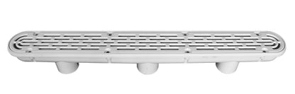 Aquastar White Channel Flat Drain With 3 , 32" - 32CDFL101