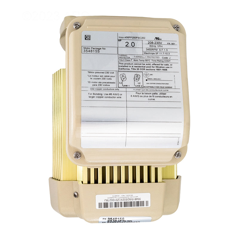 Pentair  WhisperFlo SuperFlo TEFC Motor 2HP 230V Almond 354815S