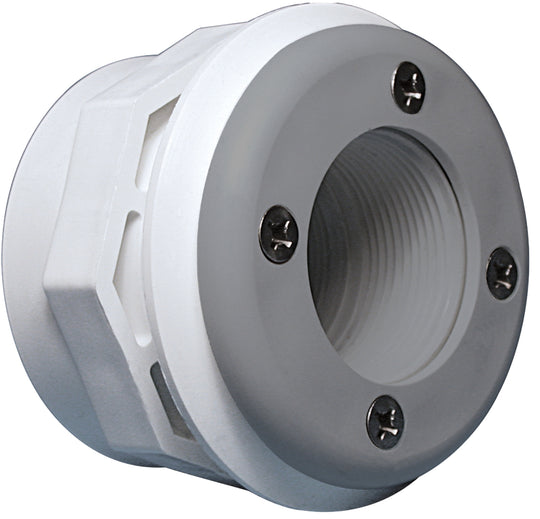 Waterway Steel Wall Fitting Assembly with Combo Spacer/Locknut, 1-1⁄2" FPT x 1-1⁄2" Socket, Gray - 400-9067B