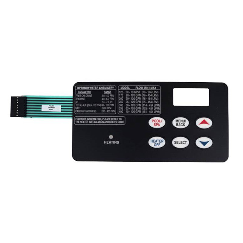 Pentair Membrane Keypad 6 Button Mastertemp And Maxetherm - 461106