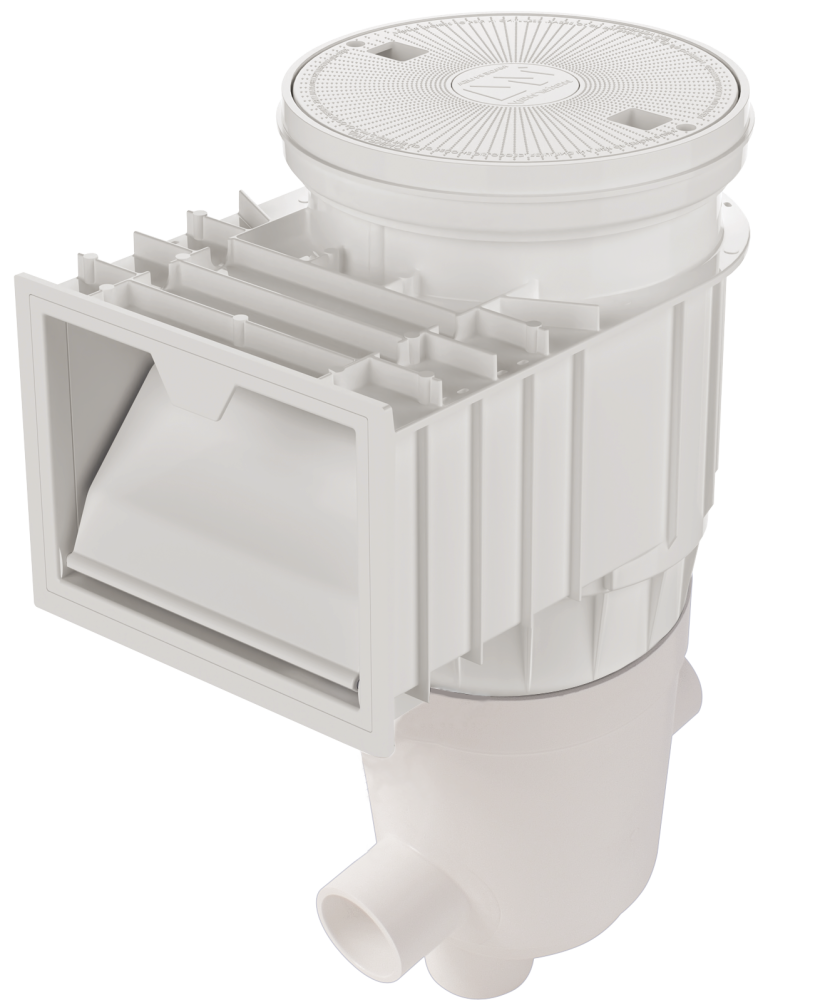 Waterway 540-5300 2" Socket White Renegade Gunite Venturi In-Ground Skimmer