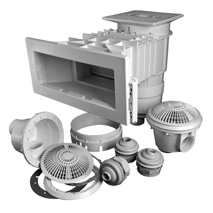 Waterway Renegade 545-8500 2-1/2" Spg x 2" S White Wide Mouth Vinyl Liner Skimmer Builder's Pack