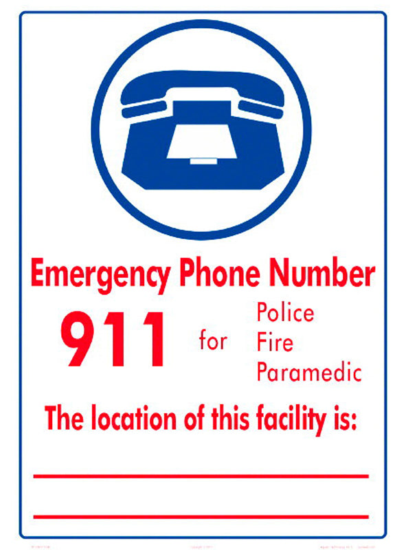 Poolweb Phone Number with Facility Sign Emergency - 6012WS1014E