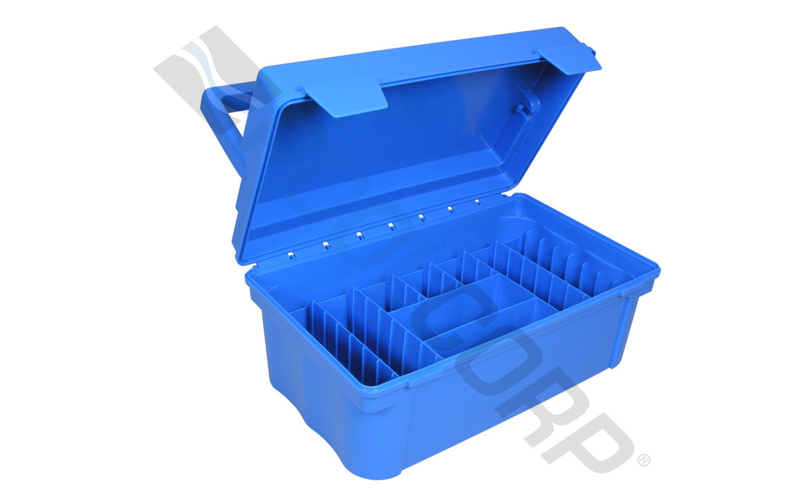 Taylor 7120 11" x 7-1/4" x 5" Blue Plastic Ribbed Multipurpose Case