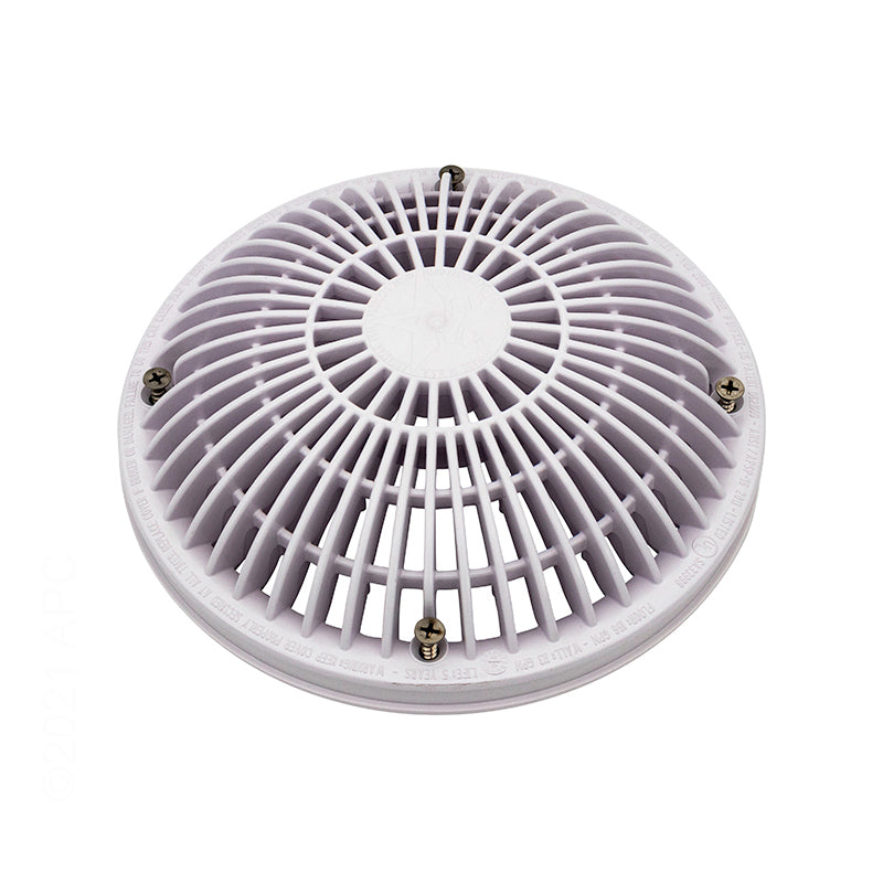 AquaStar 8" Round MoFlow Suction Outlet Cover and Mud Frame, White - 8MF101