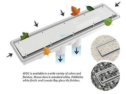Pentair Water Pool and Spa Inc Dual Suction Channel Drain White Pebble Top Avsc - 289101