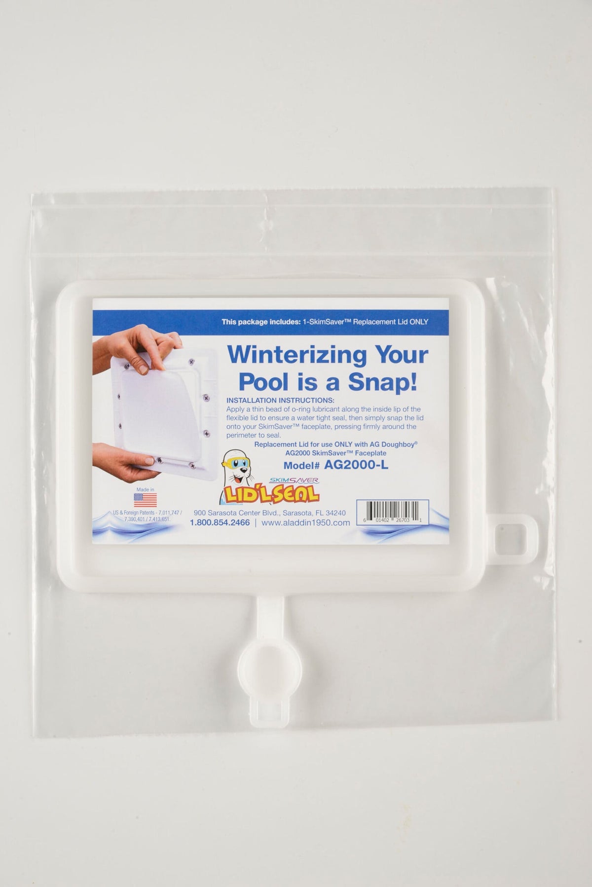 Aladdin SkimSaver Winterizing Lid Only (Lid’L Seal) for Doughboy Standard Skimmers, Above Ground | AG2000-L
