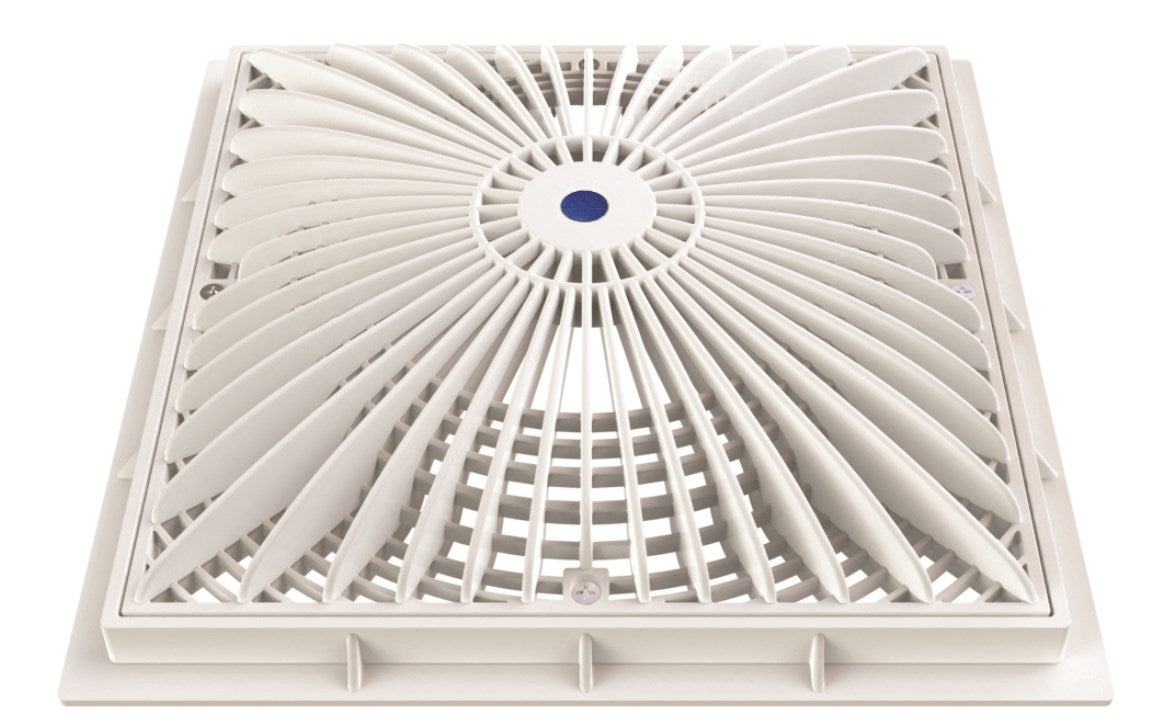 AquaStar 12" Square MoFlow Suction Outlet Cover and Mud Frame, White - 12MF101
