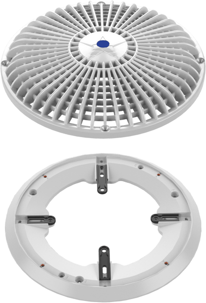 AquaStar 10" Round Star Sumpless Suction Outlet Cover, Universal Adapter Kit and Mud Frame, Black | A10RCFR102