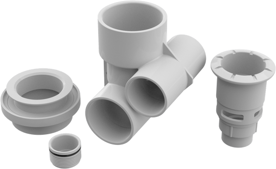 AquaStar Pool Products Aquathunder Tee Body Assembly 2.5" White Gunite - ATG101