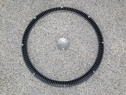 AquaStar 20" Full Circle® Suction Outlet Cover and One-Port Manufactured Sump, Dark Gray | AQSFC105