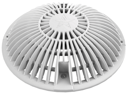 AquaStar 8" Round Retrofit MoFlow Suction Outlet Cover with Screw and Bushing Kit, White | R8MF101