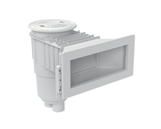 AquaStar Flow Star Wide Mouth Skimmer and Float Assembly, Basket with Square Lid and Collar for Vinyl/Fiberglass, White | SKR3610164101