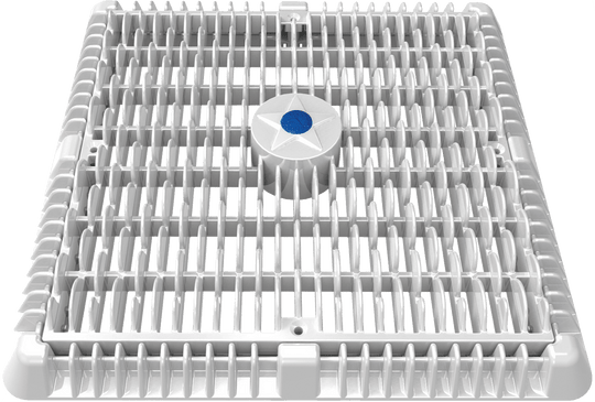 AquaStar 12" Square Wave Anti-Entrapment Suction Outlet Cover, Vented Riser Ring and Mud Frame, White | WAV12WR101
