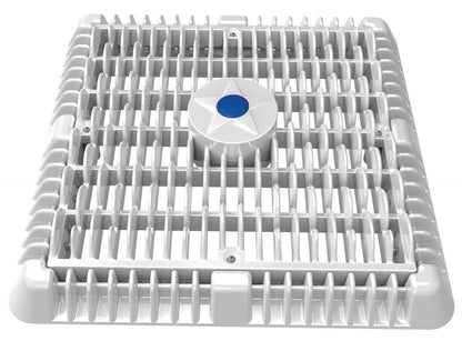 AquaStar 9" Square Wave Anti-Entrapment Suction Outlet Cover, Vented Riser Ring and Mud Frame, White | 55051
