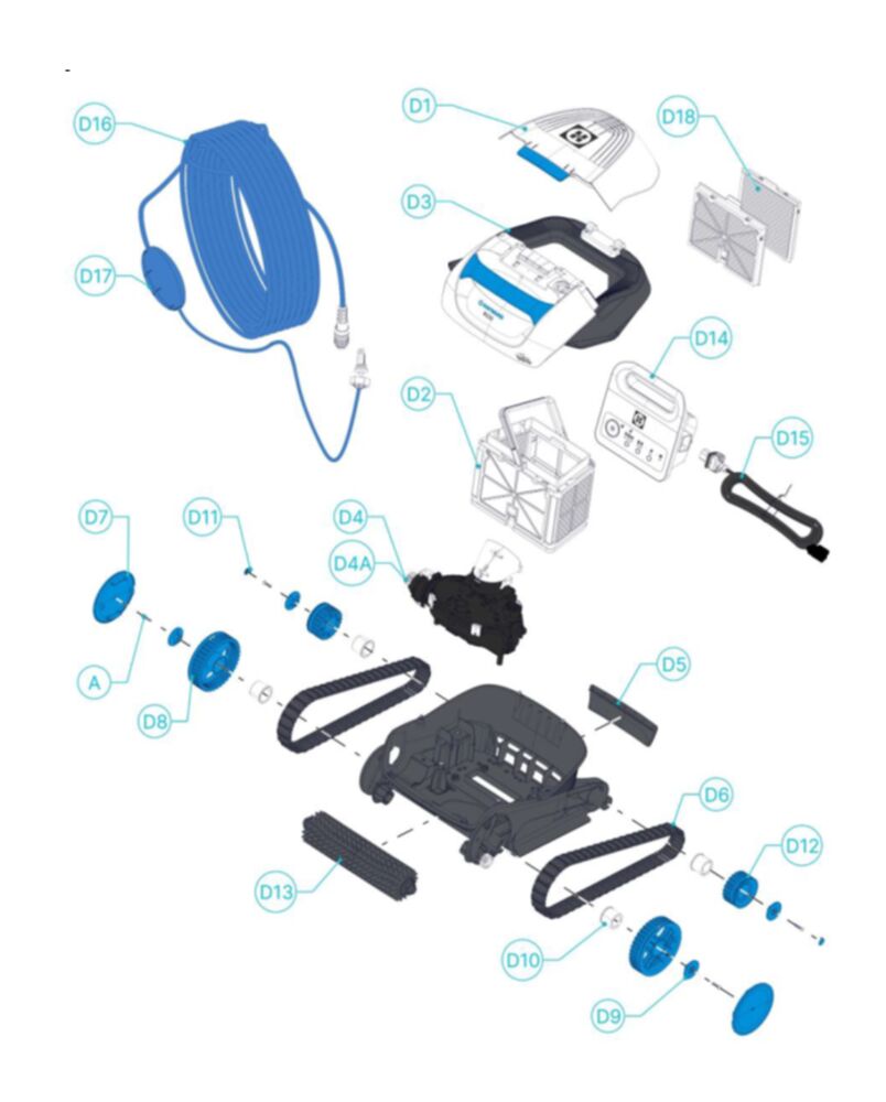 Hayward PoolCleaner R110 Robotic Pool Cleaner W3RCH411CU parts diagram