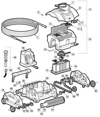 Hayward SharkVac Robotic Pool Cleaner W3RC9740CUB parts diagram