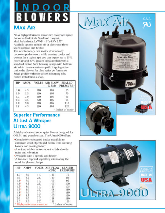 Ultra 9000 Air Blower 1.5HP 240V| 3915231