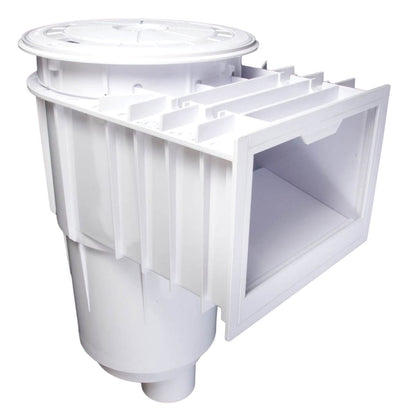 CMP Gunite Skimmer, Gray Body/ Gray Cover, ABS Body/ PVC Port with Round Cover, Dual Port, Standard Basket, 2" Socket x 2-1/2" Spigot |25140-011-100