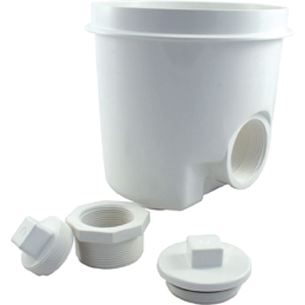 CMP Gunite Main Drains 2" FIP/ 1-1/2" FIP, Side/Bottom Port, Sump Only, White | 25520-000-000