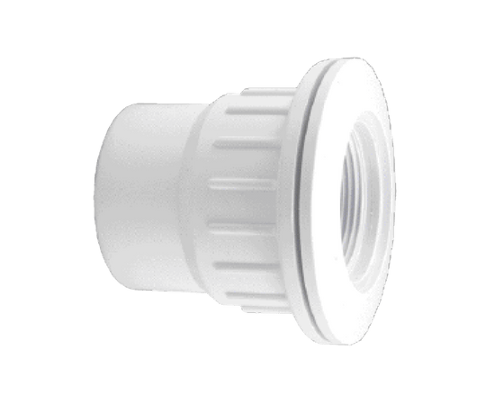 CMP Fiberglass Wall Fitting & Gasket, 1-1/2" Socket x 2" Spigot, 1-1/2" FIP, White | 25523-500-100