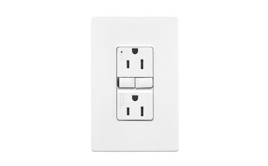 Eaton Self Test GFCI with Wallplate 15A White Slim Design - GF15W-WP