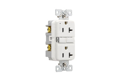 Eaton Tamper Resistant GFCI No Plate 20A White Slim Self Test - TRGF20W