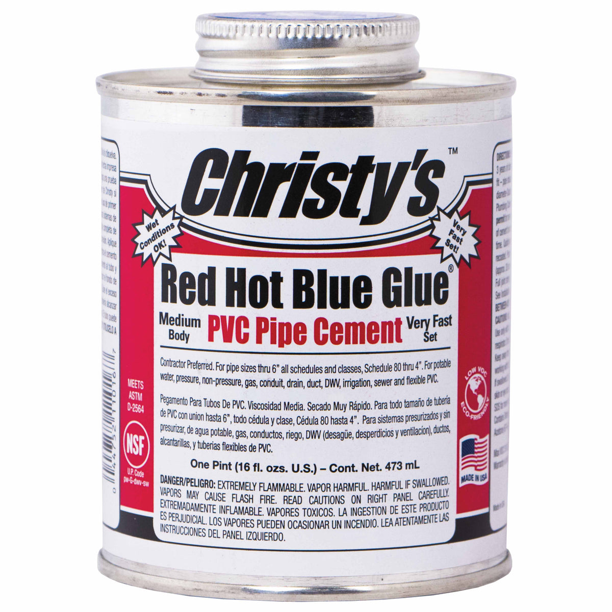 T Christy Enterprises PVC Cement, 1 pt Can Low VOC