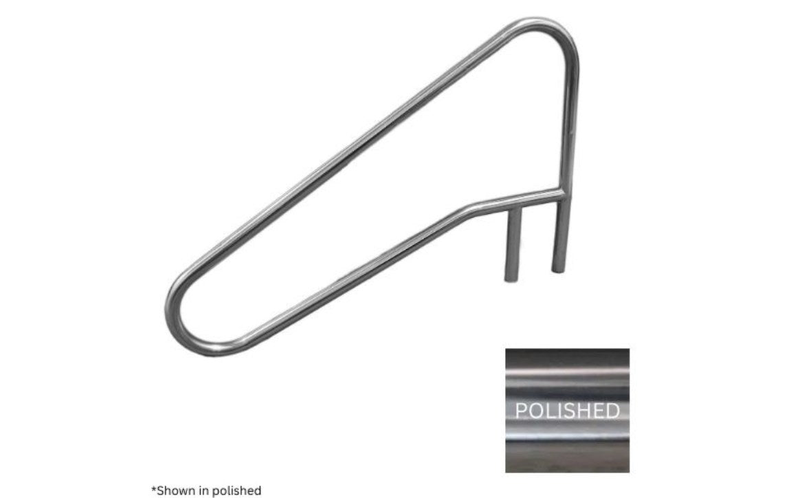 Global 4-Bend Dip To Water Handrail With Welded Brace Polished .049 - Global-Rl-C49-4Bnd-Wb-Ss - GPP-RL-C49-4BND-WB-SS