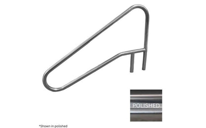 Global 4-Bend Dip To Water Handrail With Welded Brace Polished .049 - Global-Rl-C49-4Bnd-Wb-Ss - GPP-RL-C49-4BND-WB-SS