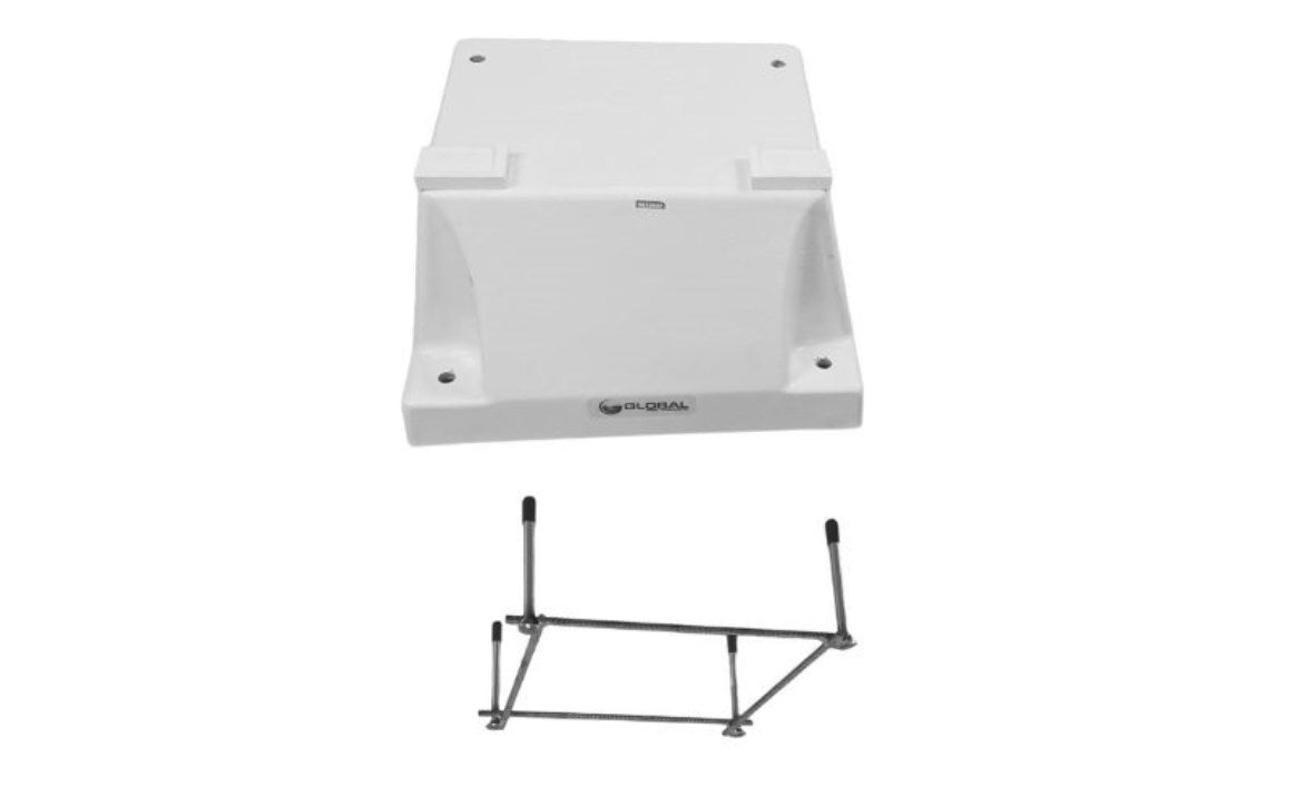 Global Pool Products GPP 4 Bolt Base 12' Spread 6'-8' Board w/Jig, White - GPP-DB-4B12-W