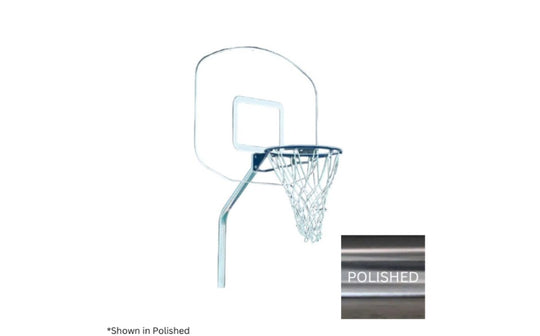 Global Pool Products GPP Hd Basketball Set Polished 12" Ofset W/Net & Ball (No Anchor) - GPPOTE-HDBBS-SS