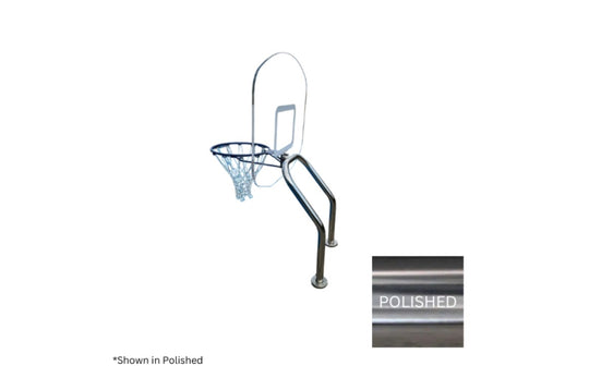 Global Pool Products GPP Basketball Set Polished, Dual Pole 16" Anchor Spacing W/Net & Ball (No Anchor) - GPP-X2BB16-SS