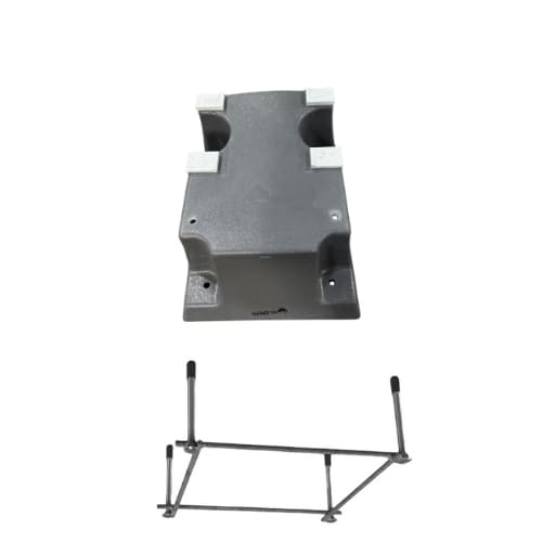 Global Pool Products 4 Bolt Base Replacement Stand with Jig for 6' or 8' Diving Board, w/ 12" Pattern Gray - GPP-DB-4B12