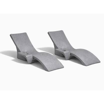 Global Pool Products Gpp Lounge Chair & Connect Table - Gray *sold in Pairs* - GPP-LFS-G