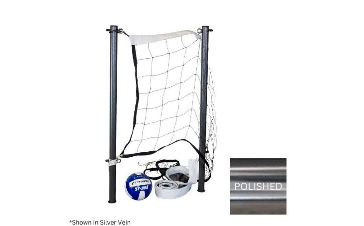 Global Pool Products GPPOTE-VBS20-SS Volleyball Set with Stainless Steel Posts 20' Net and Ball