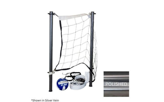 Global Pool Products GPPOTE-VBS20-SS Volleyball Set with Stainless Steel Posts 20' Net and Ball