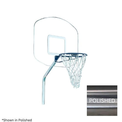 Global Pool Products GPP Hd Basketball Set Polished 12" Ofset W/Net & Ball (No Anchor) - GPPOTE-HDBBS-SS
