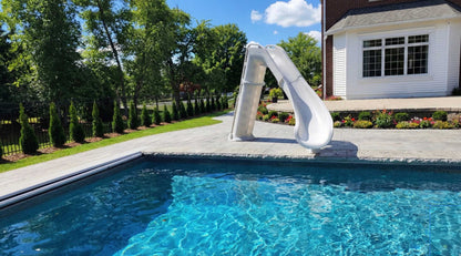 Global Pool Products GPP Bad Axe X7 Pool Slide Silver Quartz, Right, 7'4" x 9'2" - GPPS-BAX7-SQ-R