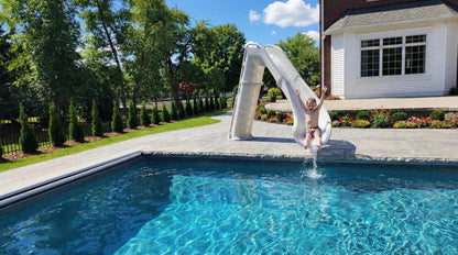 Global Pool Products GPP Bad Axe X7 Pool Slide Silver Quartz, Right, 7'4" x 9'2" - GPPS-BAX7-SQ-R