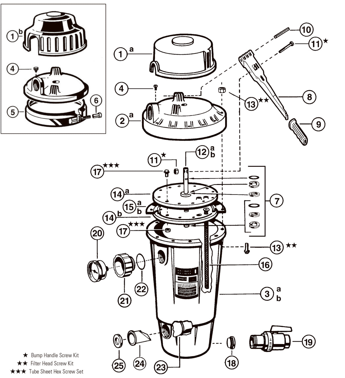Hayward 25 SqFt Perflex Modular DE Filter W3EC50AC parts diagram