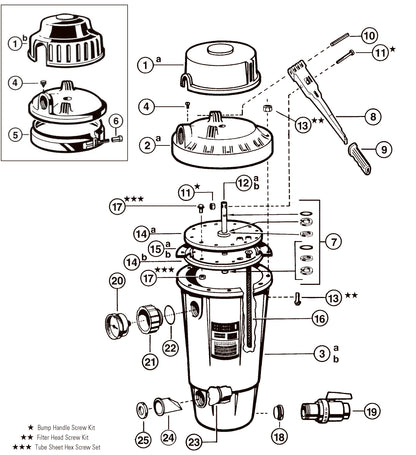 Hayward 25 SqFt Perflex Modular DE Filter W3EC50AC parts diagram