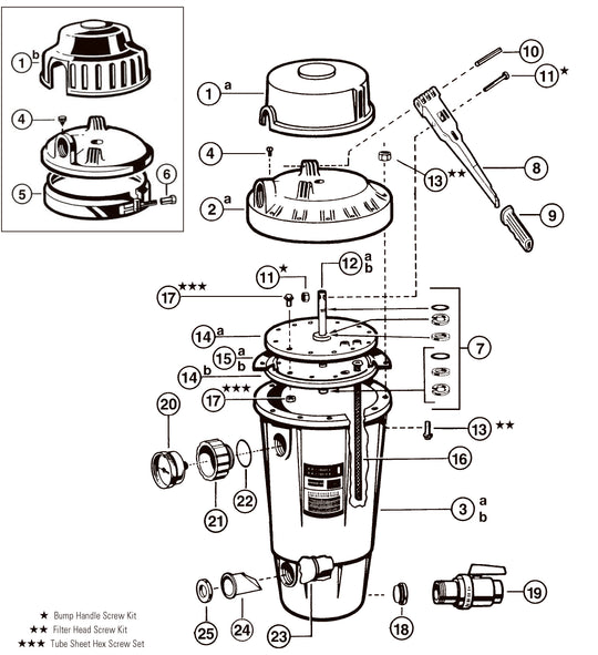 Hayward 25 SqFt Perflex Modular DE Filter W3EC50AC parts diagram