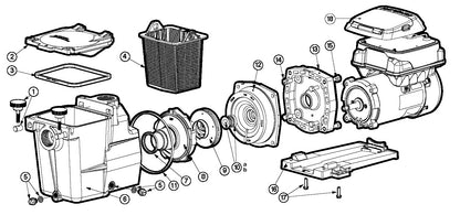 Hayward Super Pump VS Variable Speed Pump 1.65HP W3SP2603VSP parts diagram