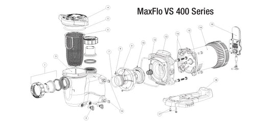 Hayward MaxFlo VS 420 Variable Speed Pump with Omnix W3VSP23420 parts diagram