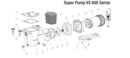 Hayward Super Pump VS 615 Variable Speed Pump with Omnix W3VSP26615 parts diagram