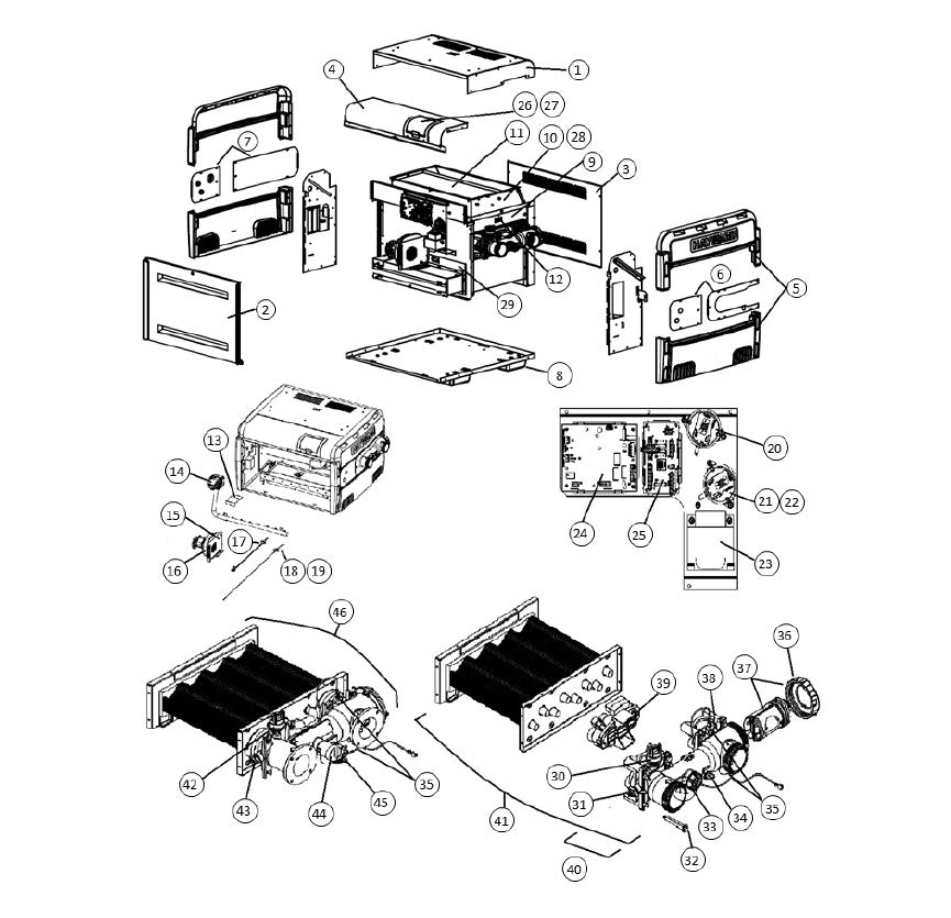 Hayward Universal H-Series Natural Gas Heater 200K BTU W3H200FDN parts diagram
