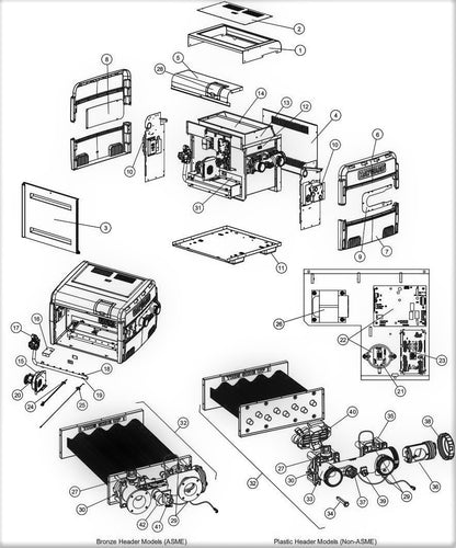 Hayward Universal H-Series Asme Natural Gas Heater 400K BTU H400FDNASME parts diagram