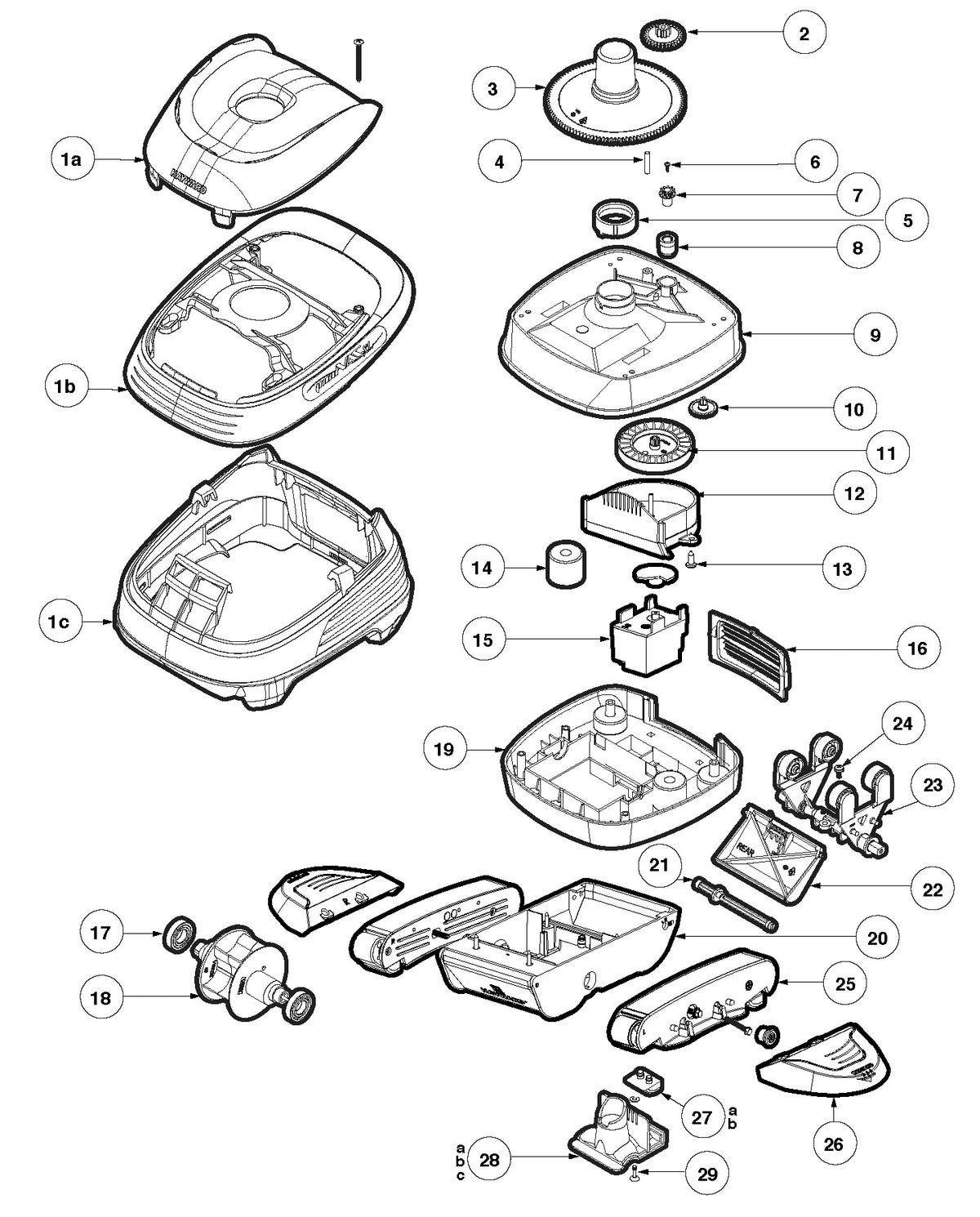 Hayward PoolVac XL Automatic Suction Cleaner for Vinyl Pools W32025ADV parts diagram